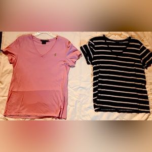 2 Women’s Ralph Lauren Polo VNeck TShirts